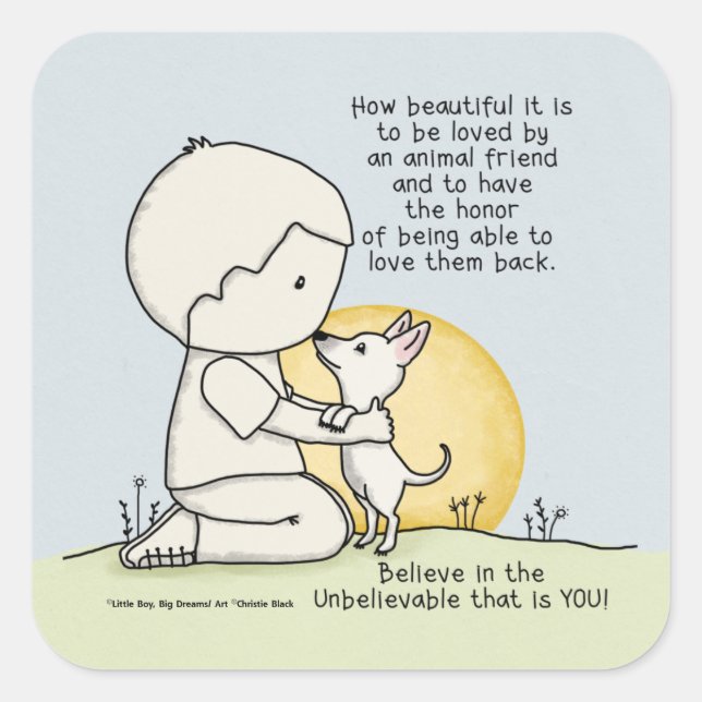 Tierfreunde Quadratischer Aufkleber (Vorderseite)