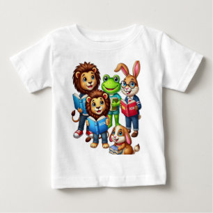 Tierfreunde und -bücher für kleine Lernende Baby T-shirt