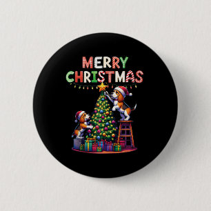 Tierfreunde Weihnachten Beagle Hunde Christi dekor Button