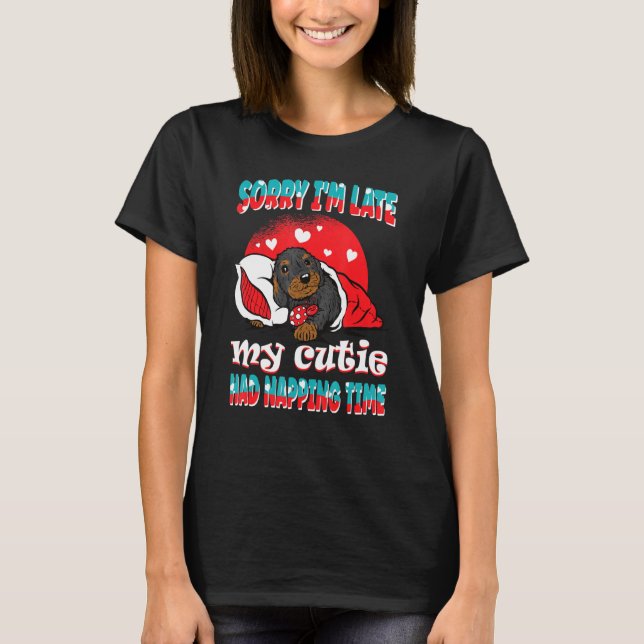 Tierfreunde Welpe Ladybird Sorry I are Late Wood T-Shirt (Vorderseite)