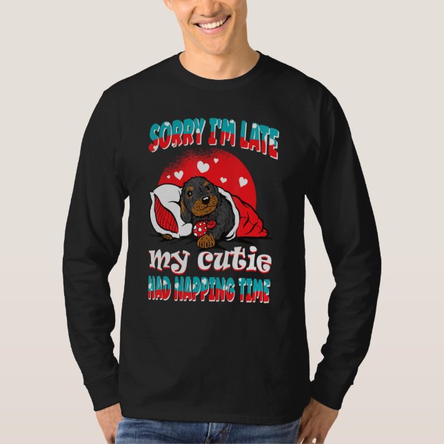 Tierfreunde Welpe Ladybird Sorry I are Late Wood T-Shirt (Vorderseite)