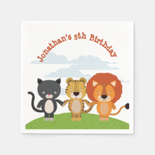 Tierfreunde zum Geburtstag Serviette