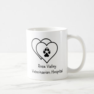 Tierfußabdruck für zwei Herz-Liebe Kaffeetasse