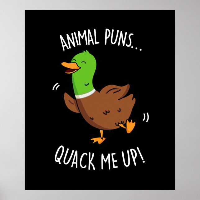 Tiergebläse quack Me up Funny Duck Puck Dark BG Poster (Vorne)