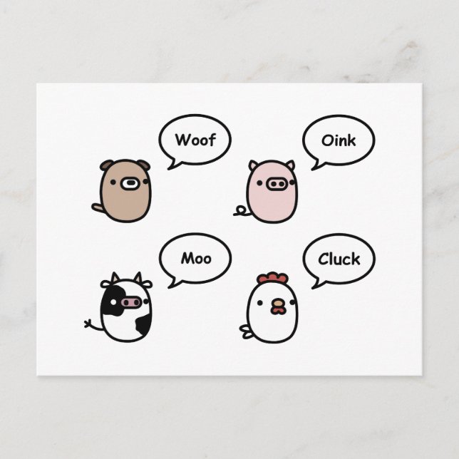 Tiergeräusche Postkarte (Vorderseite)