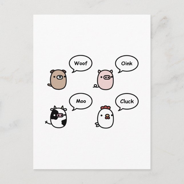 Tiergeräusche Postkarte (Vorderseite)