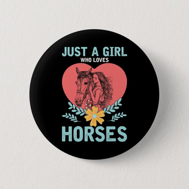 Tiergeschenk Reiten Button (Vorderseite)