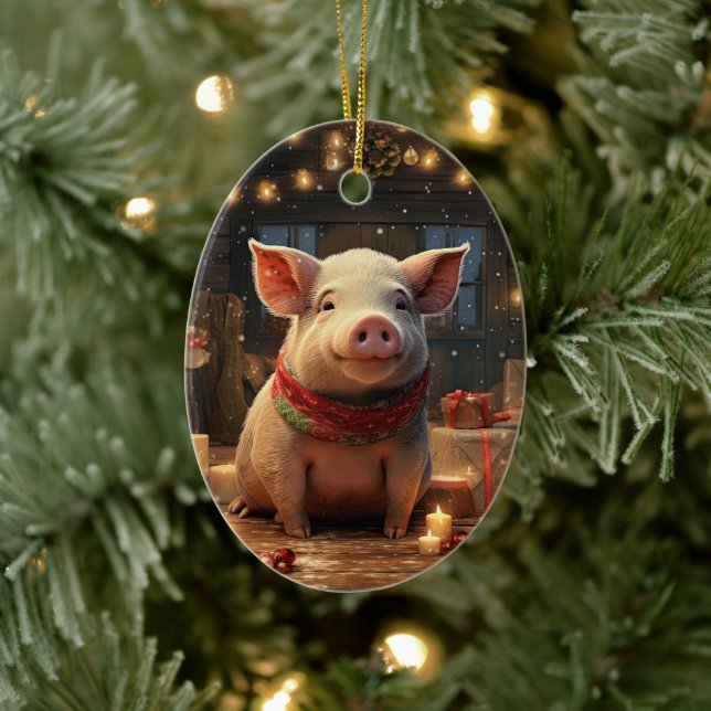 Tiergeschenke, Farm-Lover-Geschenk, Niedliches Sch Keramik Ornament (Baum)