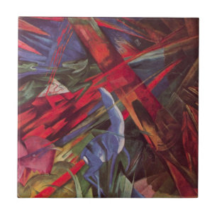 Tiergeschicke von Franz Marc, Vintage Cubism Art Fliese