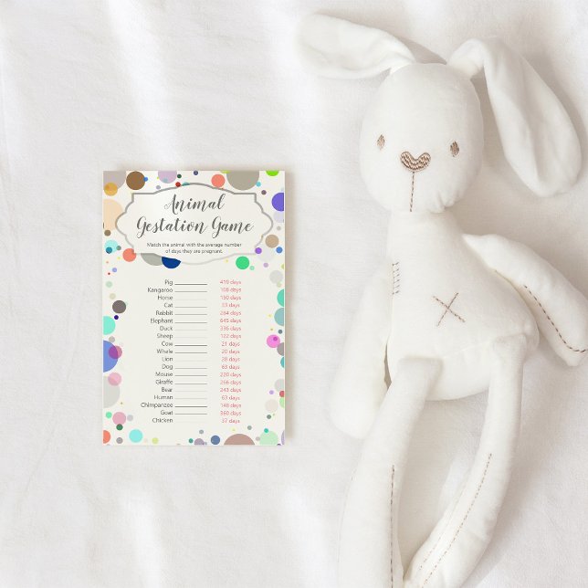 Tiergestation Baby Shower Game | Antworten (Von Creator hochgeladen)