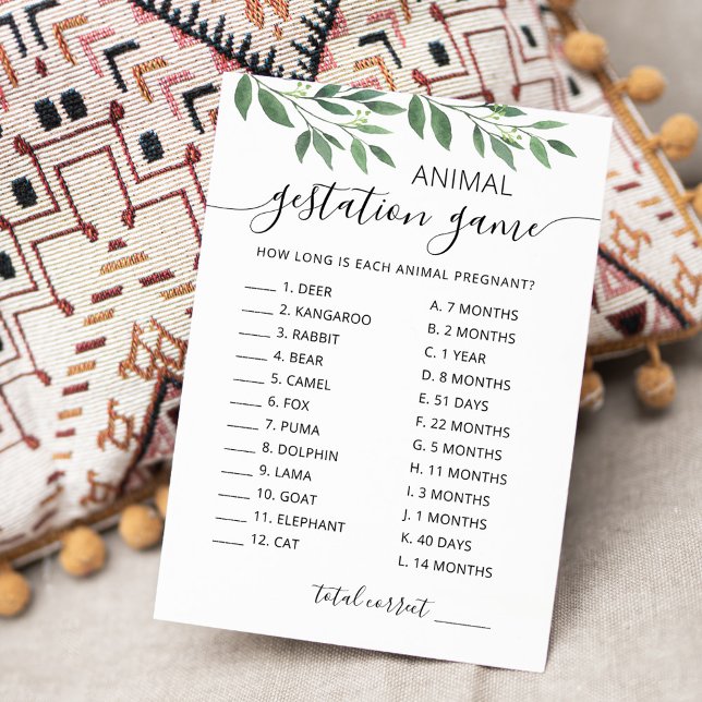 Tiergestation mit der Babyduschkarte Answers Einladung (Von Creator hochgeladen)