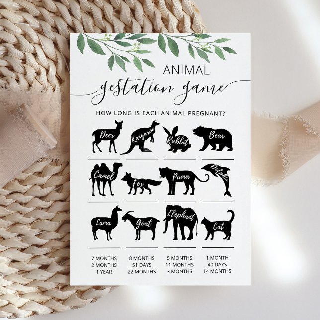 Tiergestation mit der Babyduschkarte Answers Einladung (Von Creator hochgeladen)