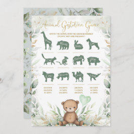 Tiergestation Teddy Bear Baby Shower Game Card Einladung