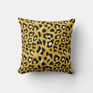 Tierhaut, Aquarellleopard Nahtlos. Kissen