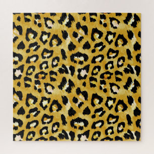 Tierhaut, Aquarellleopard Nahtlos. Puzzle