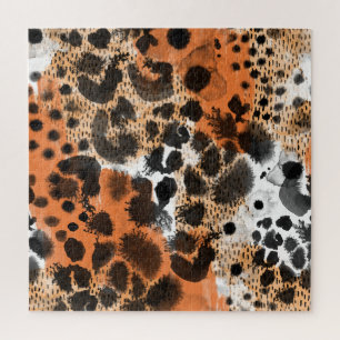 Tierhaut: kreatives Leopardenmuster. Puzzle