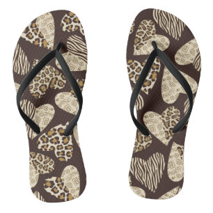 Tierhaut mit Herz Flip Flops