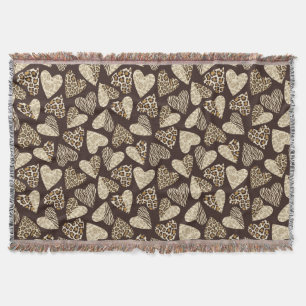 Tierhaut mit Herzen Decke