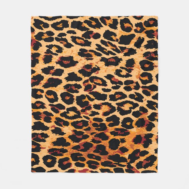 Tierhaut: Vintages Stoffdesign Fleecedecke (Vorderseite)