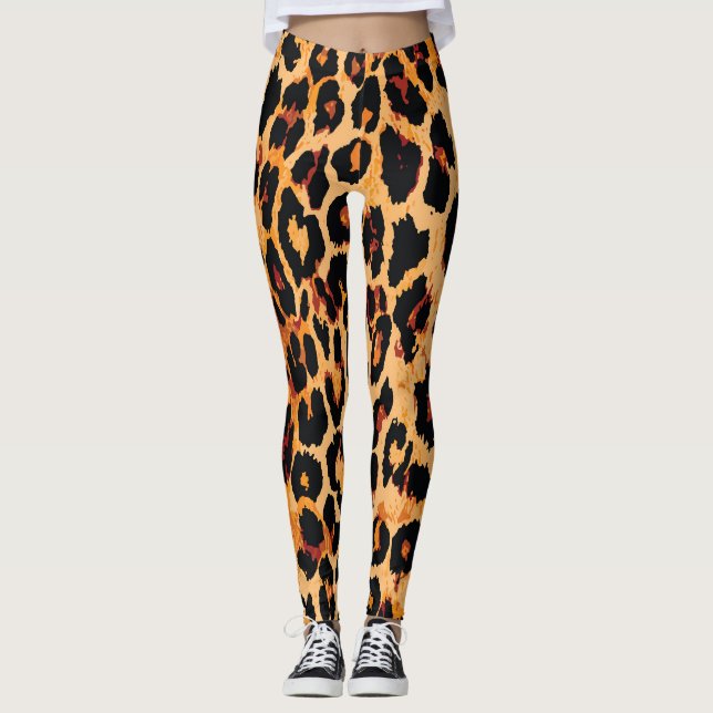 Tierhaut: Vintages Stoffdesign Leggings (Vorderseite)