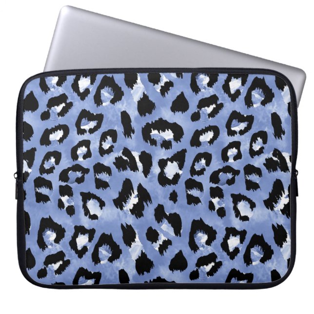 Tierhaut: Wasserfarben-Leopard Laptopschutzhülle (Vorderseite)