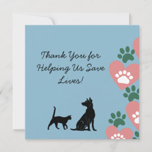 Tierhund und Katzenrettung Dankeskarte