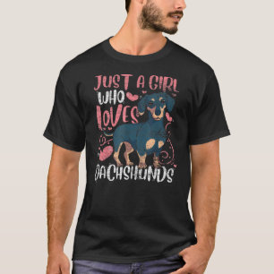 Tierhunde Frauen Mädchen Kinder Dackel T-Shirt