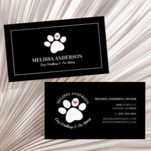 Tierhunde Katzen Herz Custom Business Card Visitenkarte