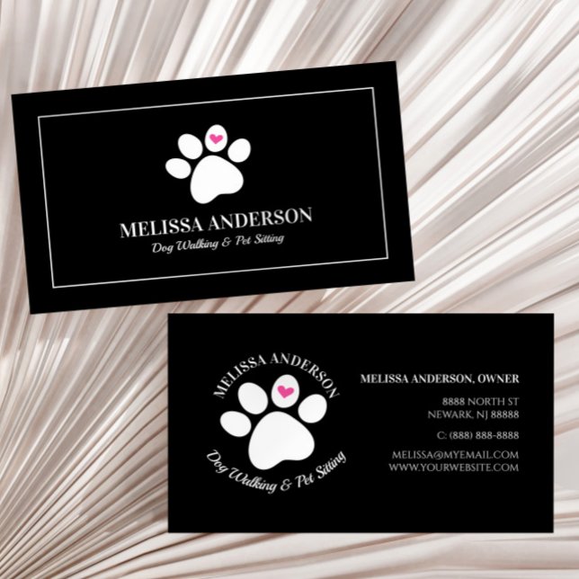 Tierhunde Katzen Herz Custom Business Card Visitenkarte (Von Creator hochgeladen)
