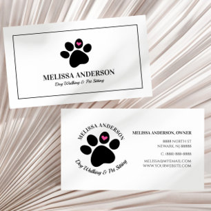 Tierhunde Katzen Herz Custom Business Card Visitenkarte