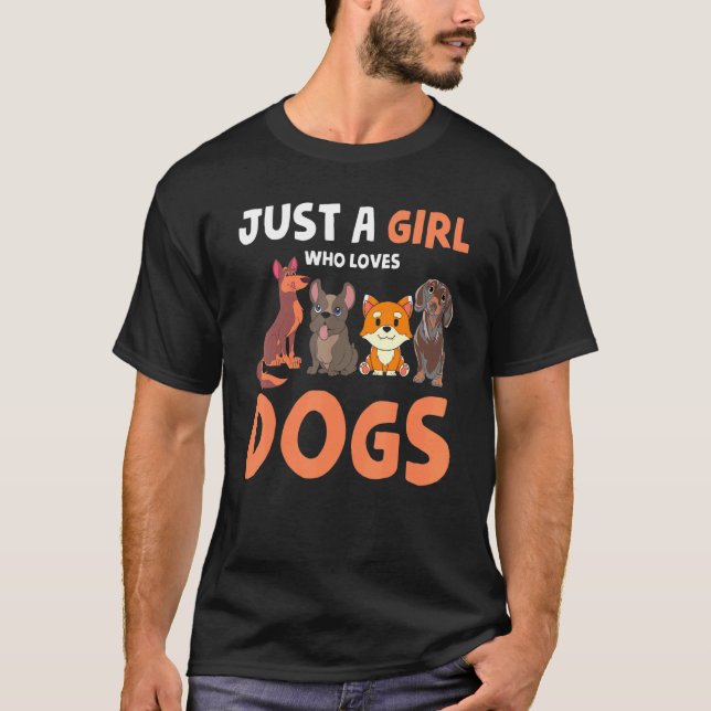 Tierhunde Mama Hausfrauen Nur ein Mädchen, das lie T-Shirt (Vorderseite)