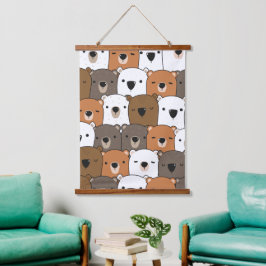 Tierillustration Wandteppich Mit Holzrahmen