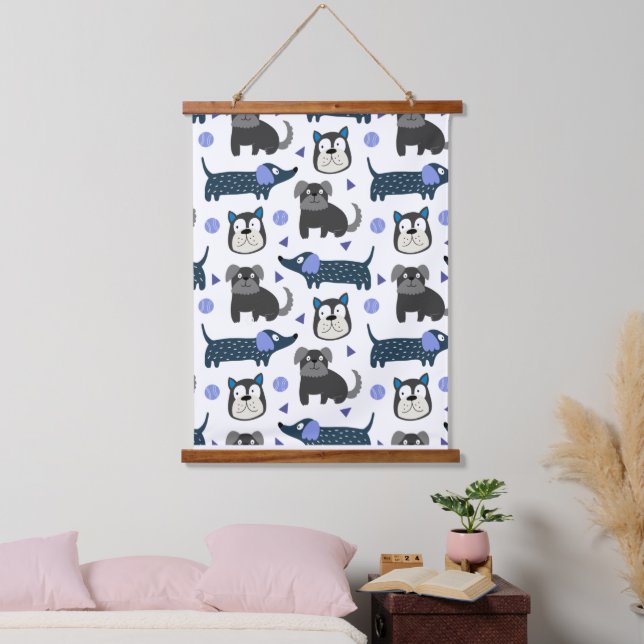 Tierillustration Wandteppich Mit Holzrahmen (Schlafzimmer)