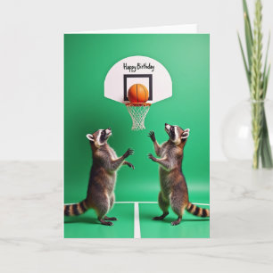 Tierische Geburtstagskarte mit Basketball-Motiv Karte