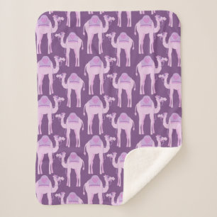 Tierische gemusterte lila grafische Decke des Sherpadecke
