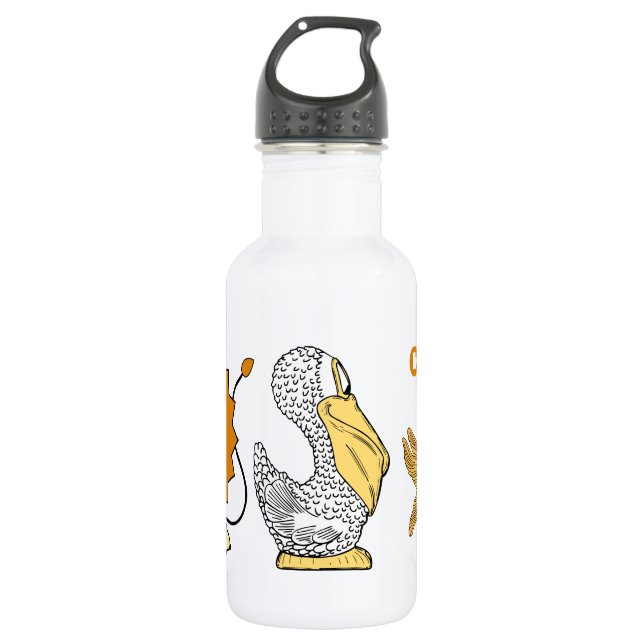 Tierische Illustrationen individuelle Name Wasserf Trinkflasche (Vorderseite)