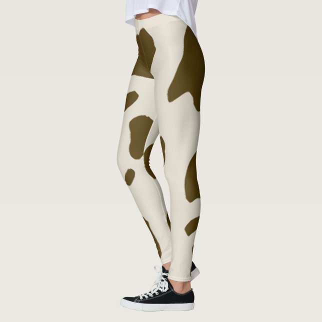 Tierische Imitate Braune Kuhhaut Leggings (Links)