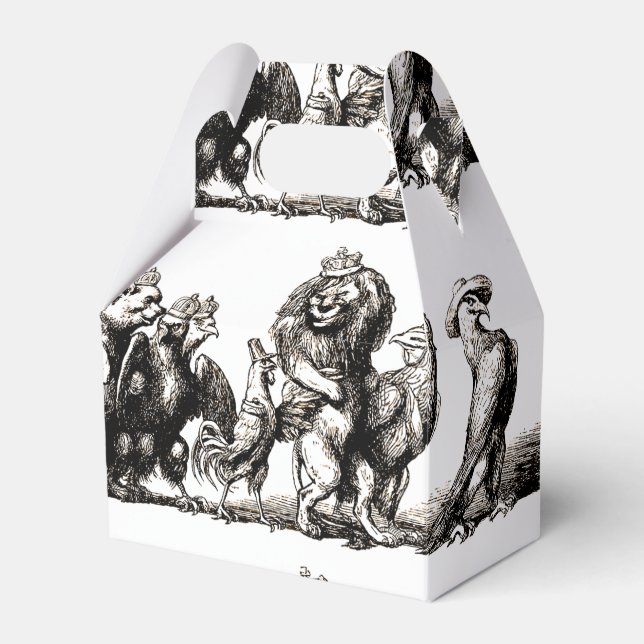 Tierische Niedliche Kunst Einhorn Elefant Löwe Zoo Geschenkschachtel (Vorderseite)