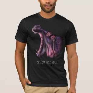 Tierische Zeichnend Sammlung Big Hippo Fügen Sie T-Shirt