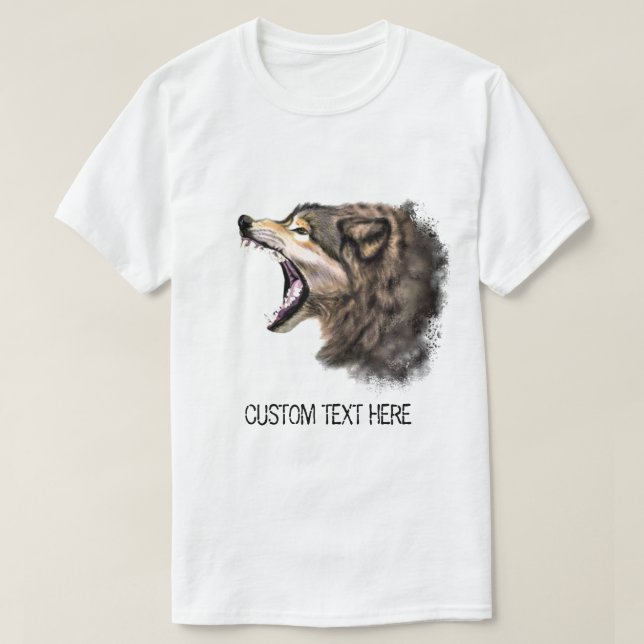 Tierische Zeichnend Sammlung Big Wolf - Fügen Sie  T-Shirt (Design vorne)