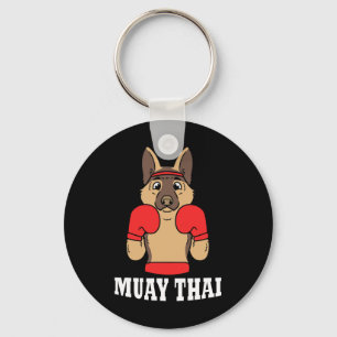 Tierischer Humor Thai-Kickboxen Lustiger Hund Muay Schlüsselanhänger