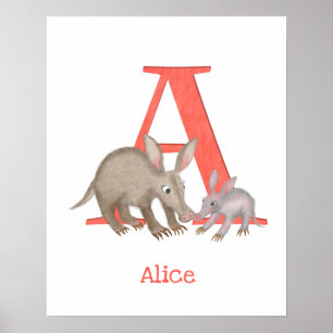 Tierisches ABC A ist für den Druckauftrag bestimmt Poster