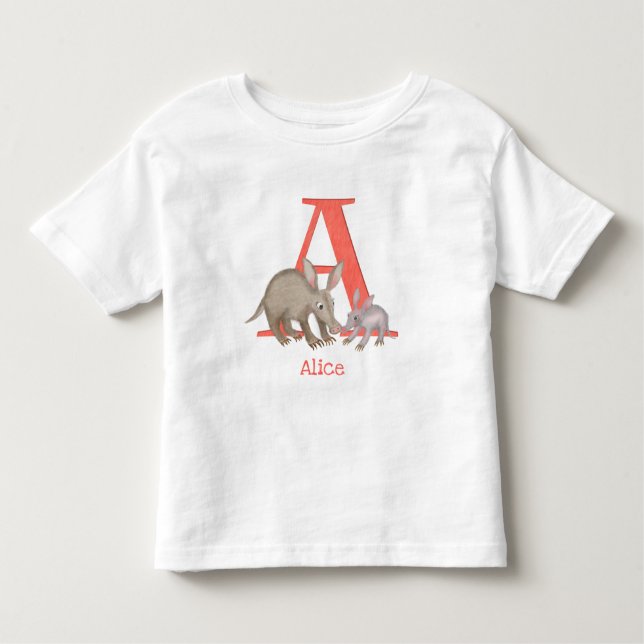 Tierisches ABC A ist für den T - Shirt von Aardvar (Vorderseite)