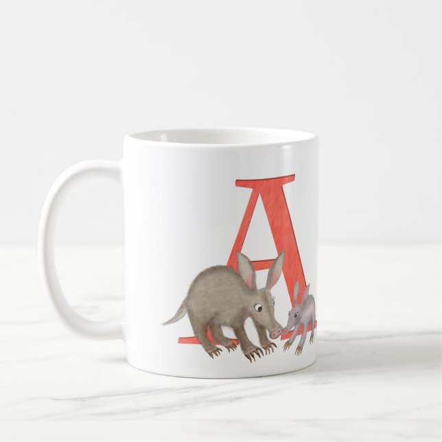 Tierisches ABC A ist zur Tasse von Aardvark bestim (Links)