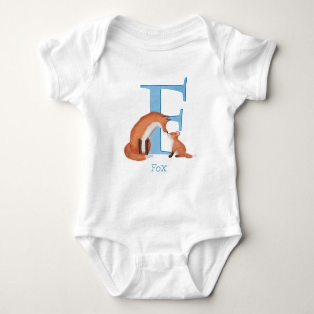 Tierisches ABC F für Fuchs-Baby-Bodysuit Baby Strampler (Vorderseite)