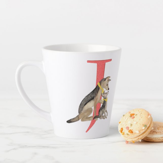 Tierisches ABC J ist für die Tasse von Jackal latt (Beispiel)