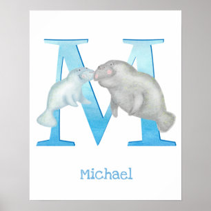 Tierisches ABC M ist für Manateprint Poster