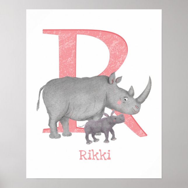 Tierisches ABC R ist für den Rhinodruck geeignet Poster (Vorne)