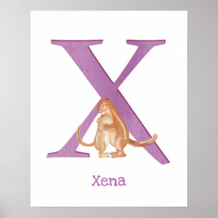 Tierisches ABC X ist für den Druckdruck geeignet Poster