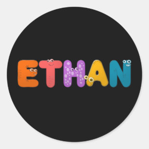 tierisches Alphabet Ethan Runder Aufkleber